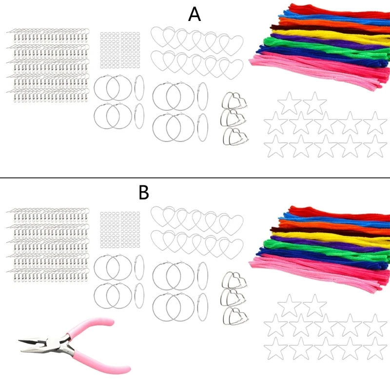 

1 Set Plush Tinsel Wire Sticks Chenille Stems Pipe Cleaners Set DIY Handmade Craft Supplies DIY Earrings Materials Set