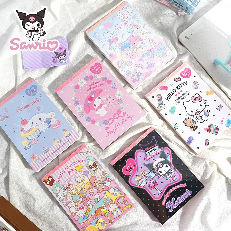 

Оптовая продажа, новый мультяшный блокнот Sanrio Mymelody Kuromi Memopad, милый портативный блокнот с короткими ручками, милые канцелярские подарки для девочек