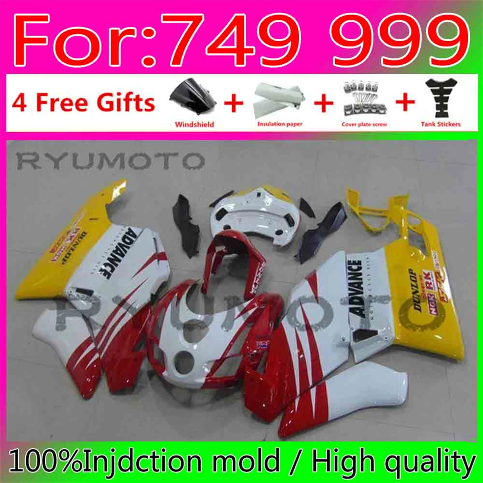 

Новый набор обтекателей для литья под давлением ABS для мотоциклов Ducati 749 999 03 04 05 2003 2004 06 Обтекатели для кузова красного и белого цвета