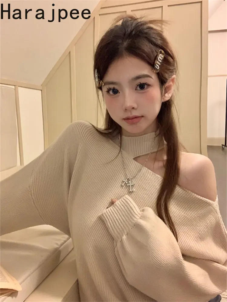 

Женский трикотажный пуловер Harajpee с лямкой на шее, без бретелек