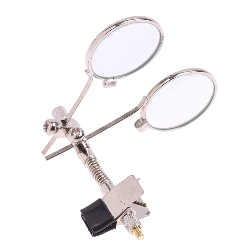 

5X Double Lenses Magnifying Glass Stainless Steel Clip Magnifier Rotatable MINI Magnifier Diameter 25mm Monocular Magnifier 1pc