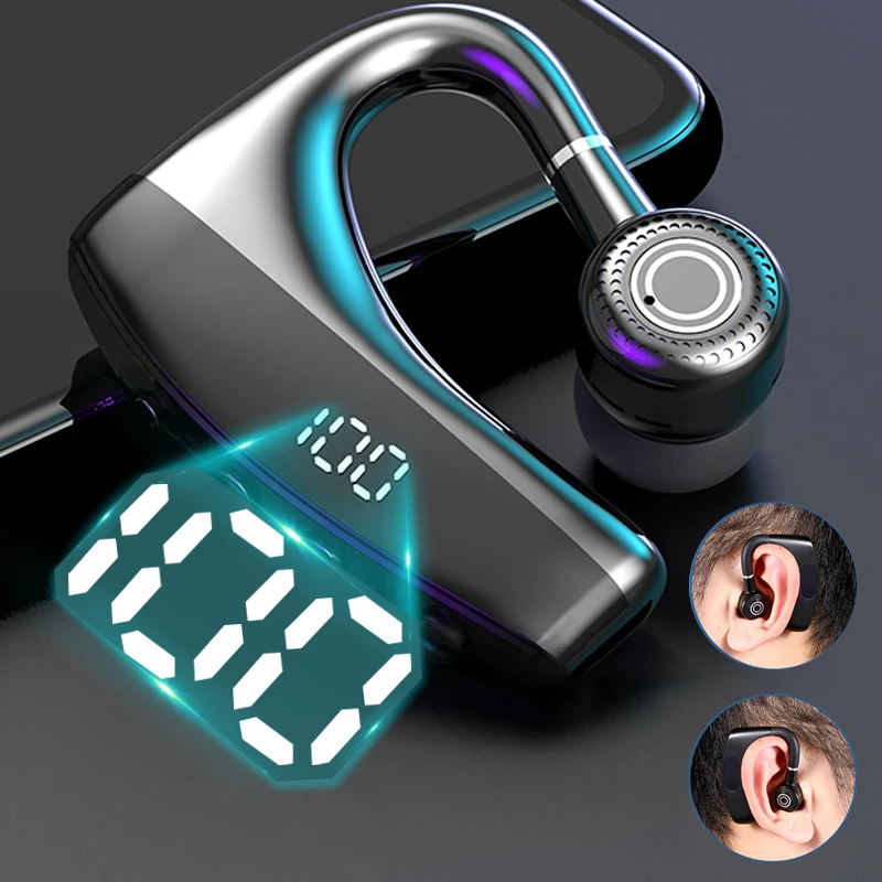 Беспроводные Bluetooth-наушники V9 с ушным крючком и микрофоном для смартфонов