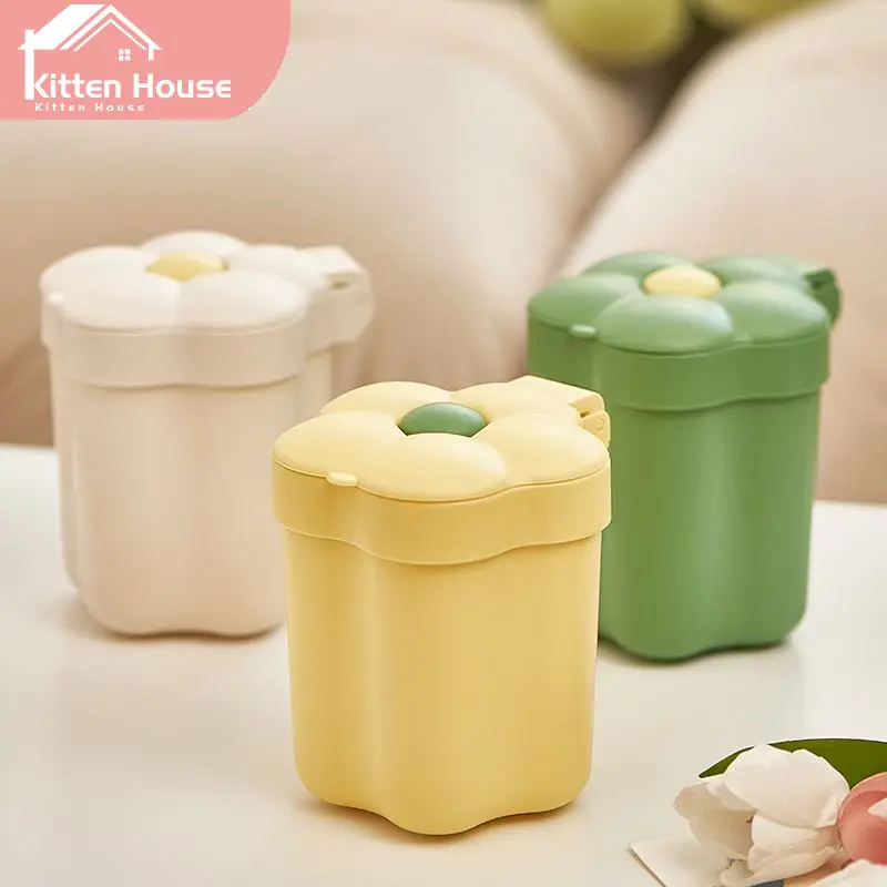 

Safe And Odorless Flip Over Trash Can Creative And Cute Design Plastic Storage Bin Flip Open Multifunctional Storage Mini