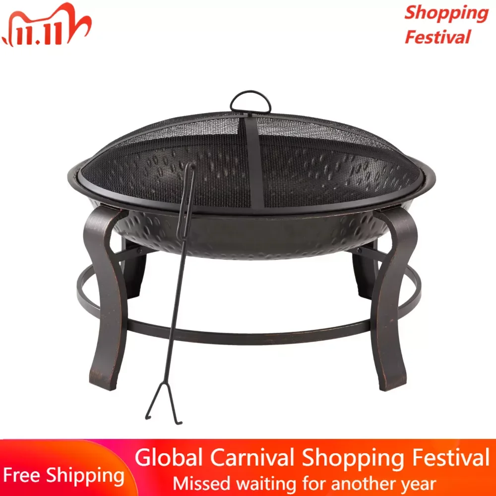

Owen Park 28 Inch Round Wood Burning Fire Pit Outdoor Camping Equipment Supplies Gadgets Hiking