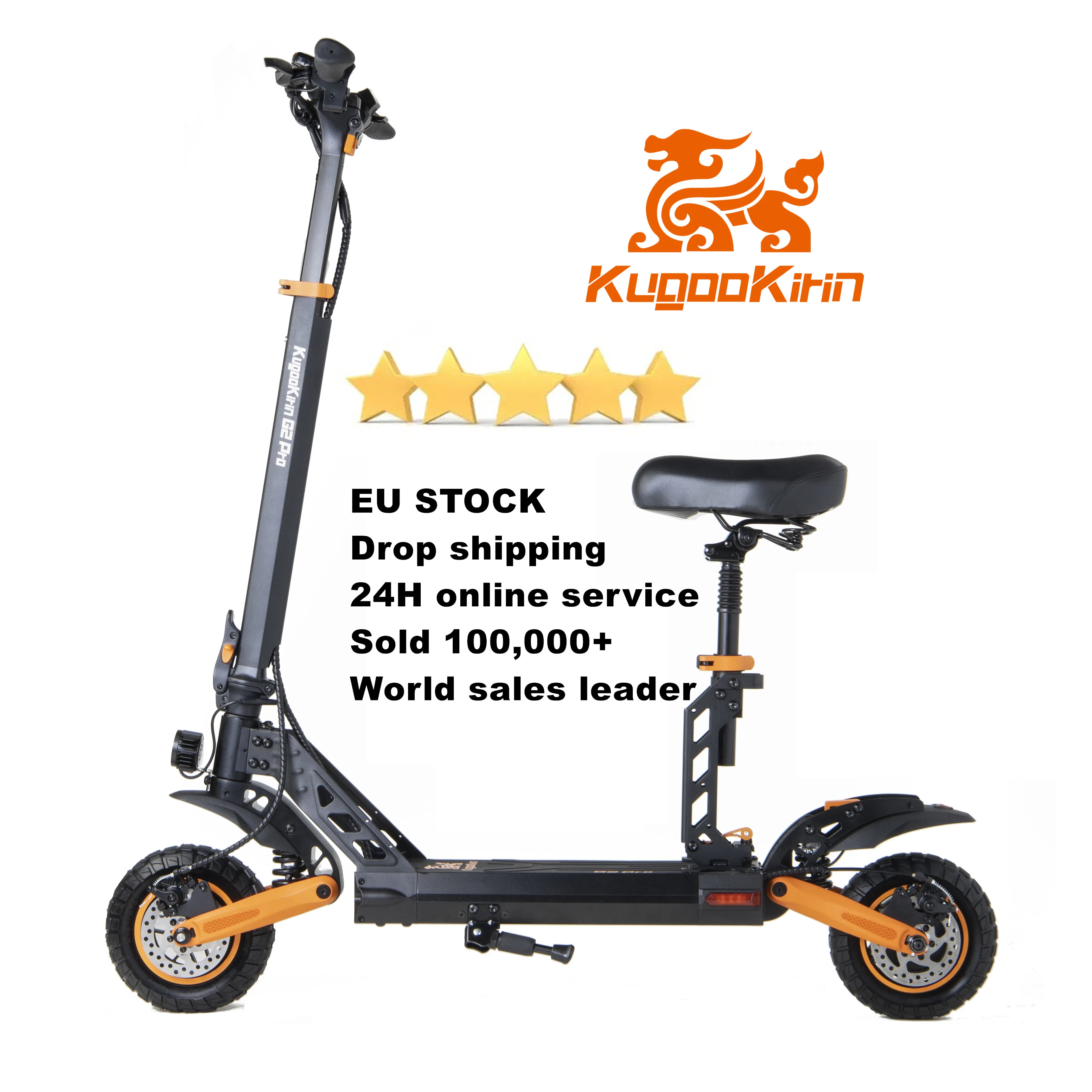 

2022 NEW KUGOO KIRIN G2 Pro Adult E-Scooter with 600W Motor 15 AH Max Speed up to 50km/h Max Durance 50km Electric Scooter