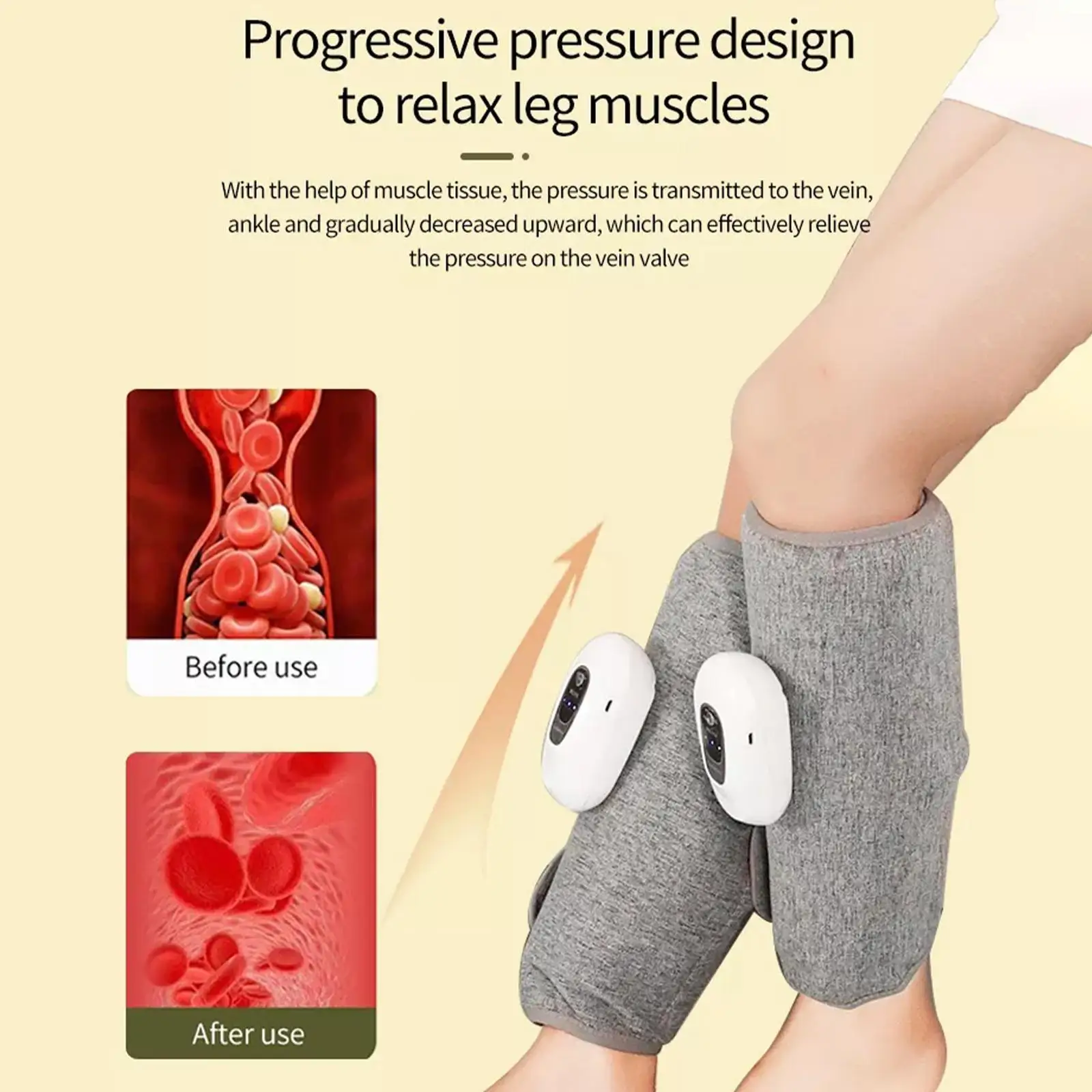 

Smart Leg Massage 9 Modes Vibration Leg Air Compression Hot Compress Wireless Massager 38-45 Electric Massager Foot Air Pre R9T0