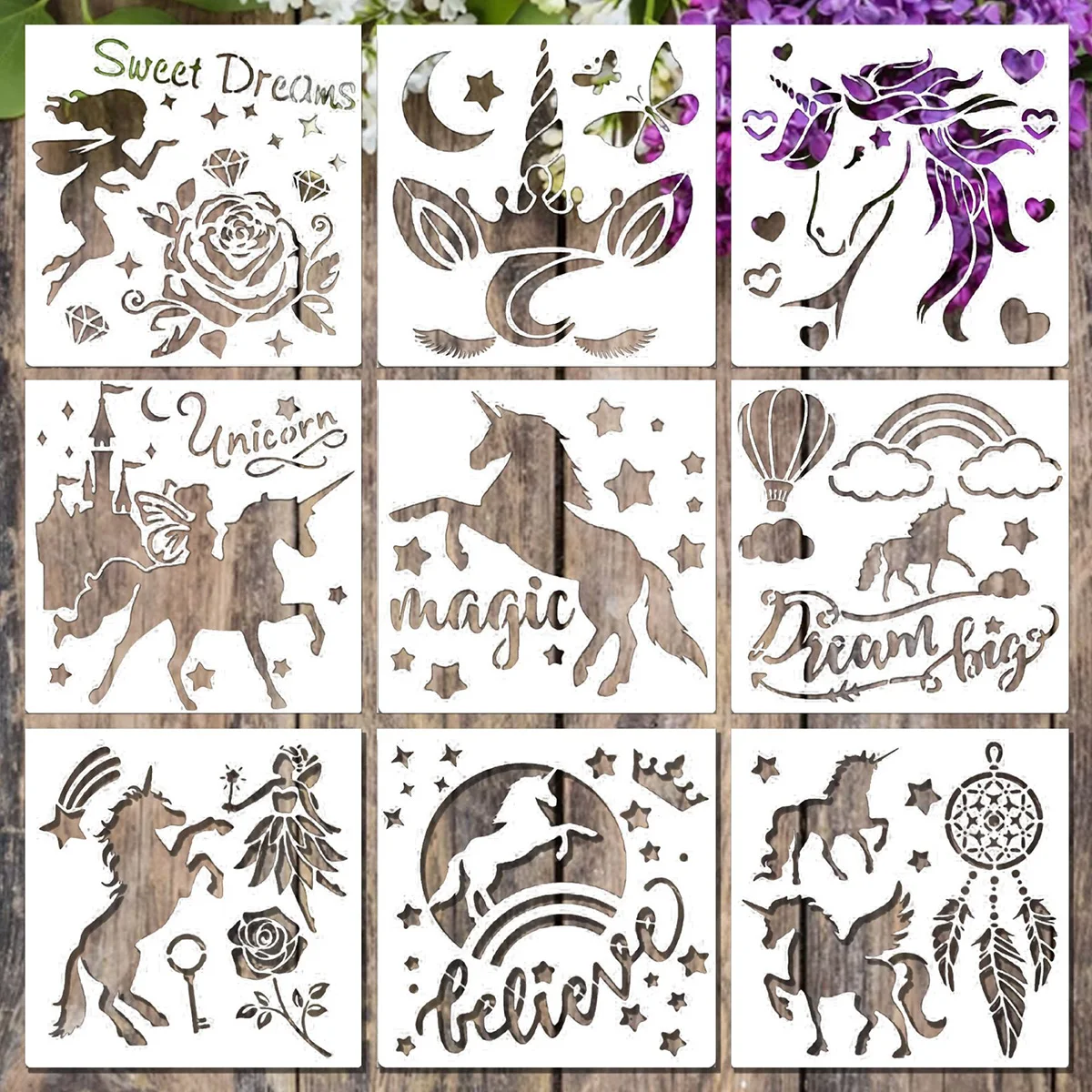 9 Шт. Многоразовые Трафареты сделай Сам