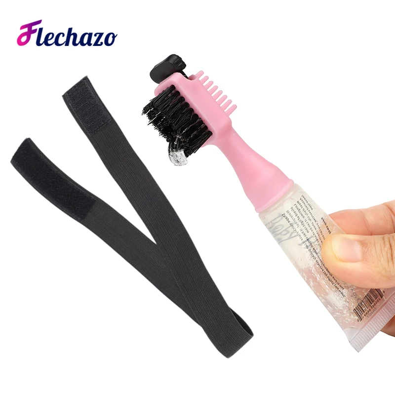 Baby Hair Edge Control Brush With Gel Ins 3In1 Edge Control Gel And Lace Melt Band For Women Girls Hair Styling Edge Toothbrush