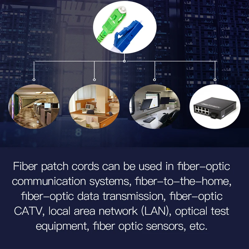 SC APC- LC UPC 3M Simplex Single Mode Fiber Optic Patch Cord SC-LC Fiber Patch Cable Fiber Optic Jumper 2.0mm PVC Jacket FTTH