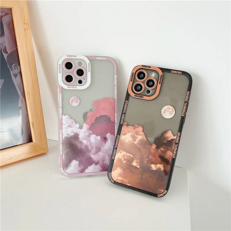 

Clouds graffiti abstract case for iphone 14 12 13 11 pro max protective bumper tpu cover Iphone12 xs xr 14Plus dream coque capa