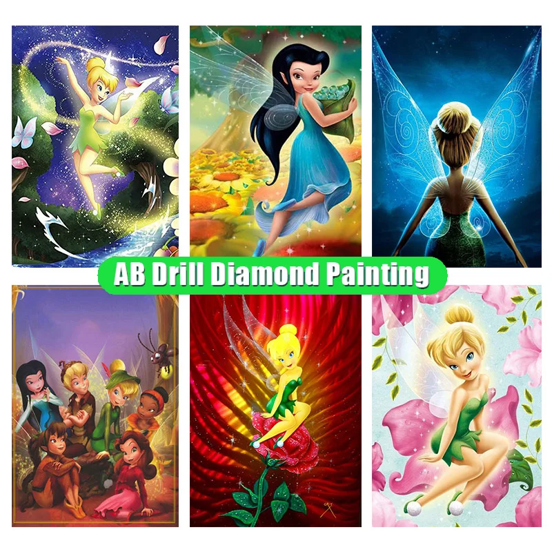 

Алмазная живопись 5D «сделай сам», алмазная вышивка с вышивкой Ab, полная вышивка, вышивка крестиком, мультяшная принцесса, вышивка крестиком,...
