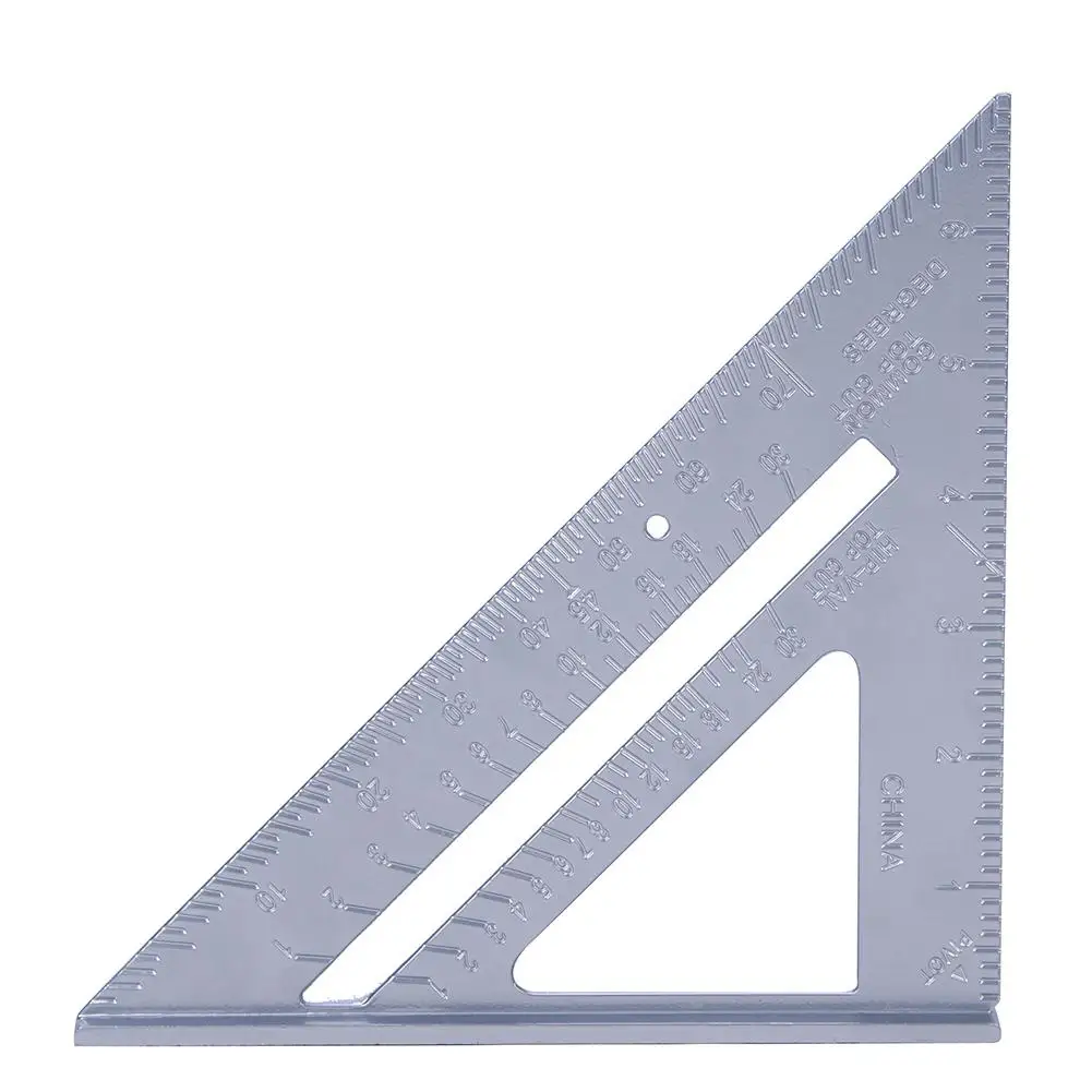 

7 inch High-Precision Triangle Ruler for Woodworking Quick Read Square Layout Gauge Measuring Tool Black