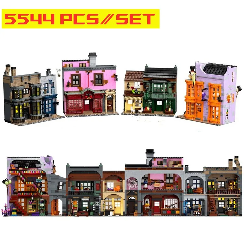 

New Magic Movie Series 14 FIGURES 5544PCS Diagoned Streetview Alley Building Blocks Bricks Model Kids Toys 75978 Children Gifts
