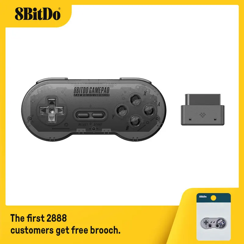 8BitDo SN30 2.4G Wireless Gamepad for Original SNES/SFC (SN/SF/Transparent Edition) - Super NES