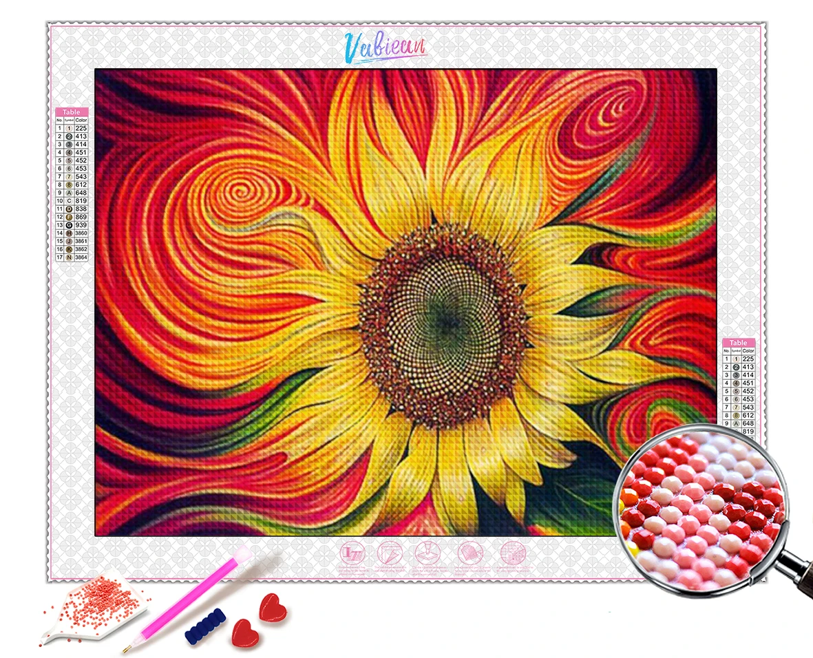 

5d Diy Embroidery Sunflower Mosaic Rhinestones Diamond Painting Flower Cross Stitch Kits Needlework Home Decor Gift