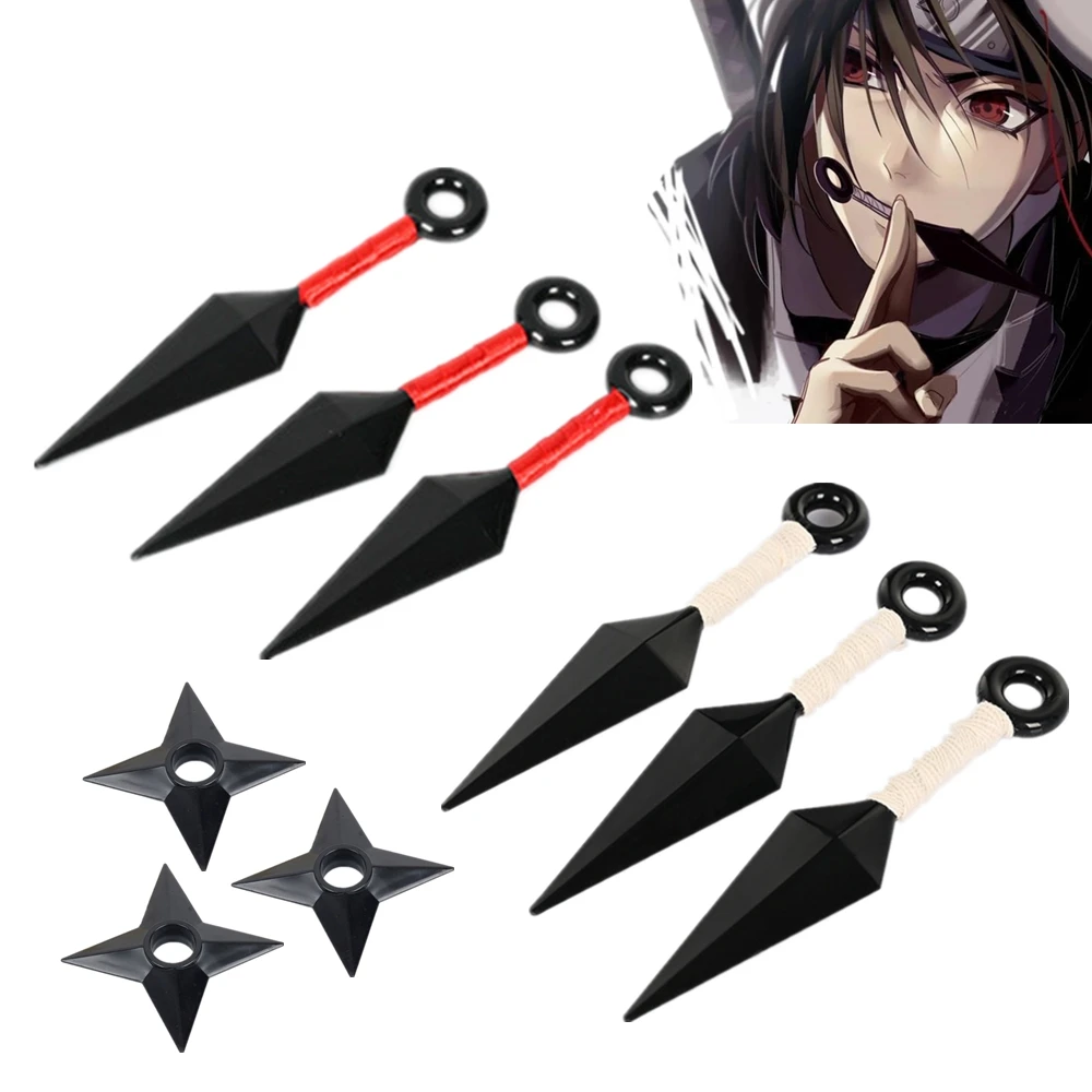 

3pcs/set Narutos Accessories Akatsuki Weapons Kunai Plastic Anime Figure Kakashi Sasuke Itachi Cosplay Props Collection Toy Gift
