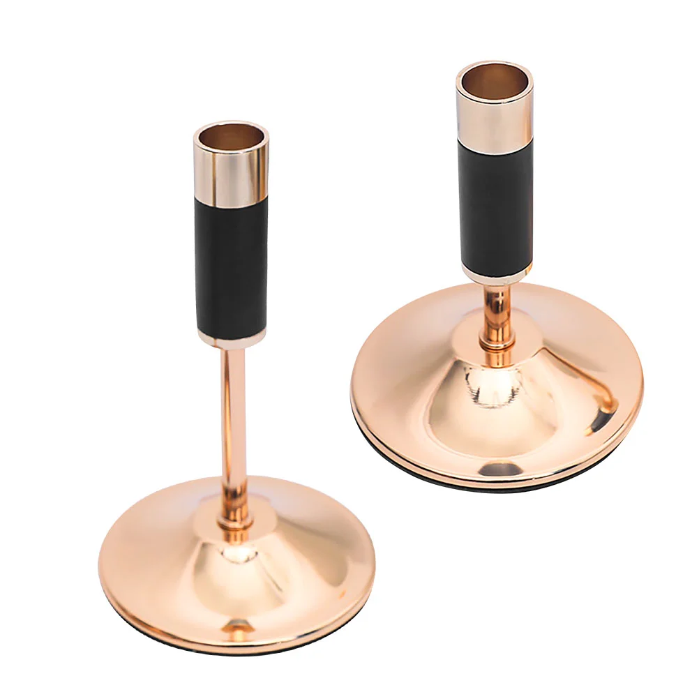 

2pcs Delicate Candlesticks Metal Candle Holders Wedding Candlestick Decors