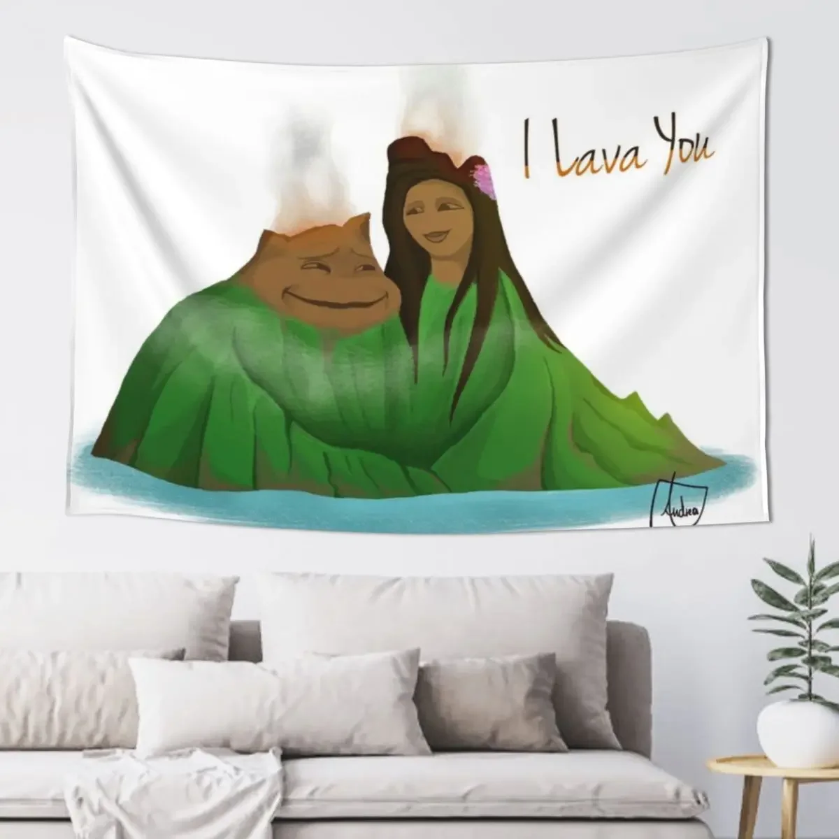 Фото Гобелен I Lava You, украшения для комнаты, эстетический настенный ковер, организация и украшение для спальни, украшение для комнат, гобелен №1