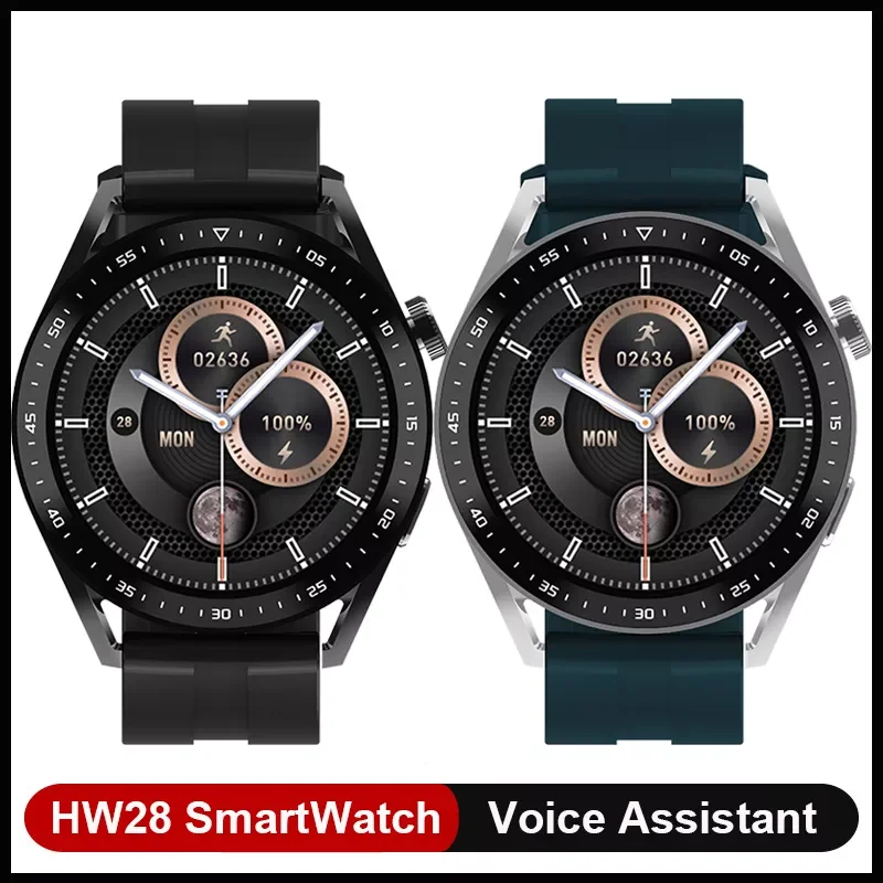

2022 New SmartWatch HW28 NFC Watch Men 1.39 Inch HD Screen Voice Assistant Bluetooth Call Calories pk GTR 3 GTS 2