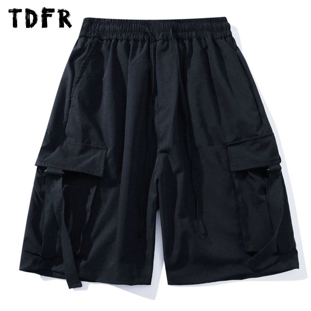 

Multi-Pocket Casual Shorts Mens Safari Style Cargo Shorts Summer Loose Elastic Waist Knee-length Short Men