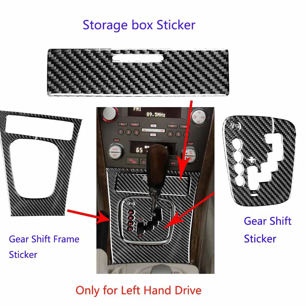 

Каркас переключения передач из углеродного волокна, коробка для хранения, отделка, наклейка для Subaru Legacy 05-09