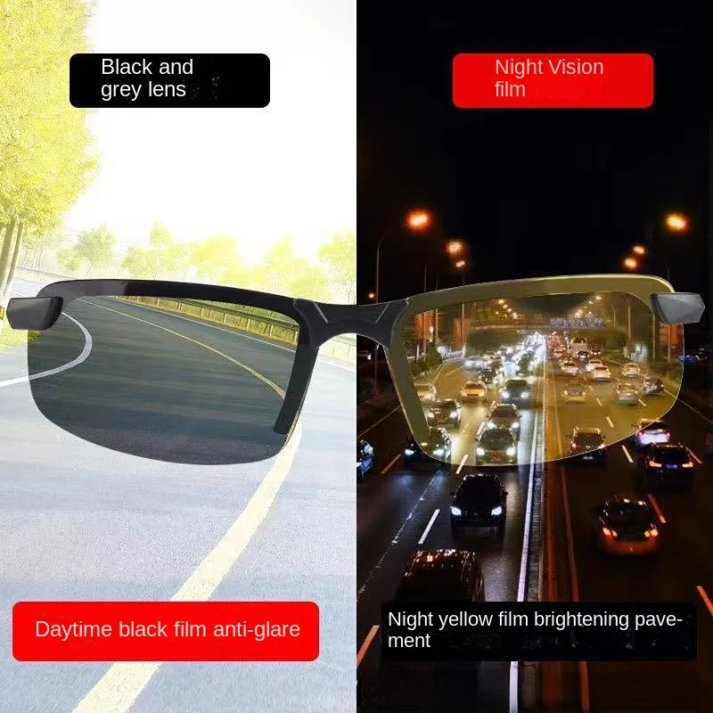 

2023 new anti-UV night vision sunglasses sunglasses men's day and night driving glasses polarized fashion outdoor adult glasses