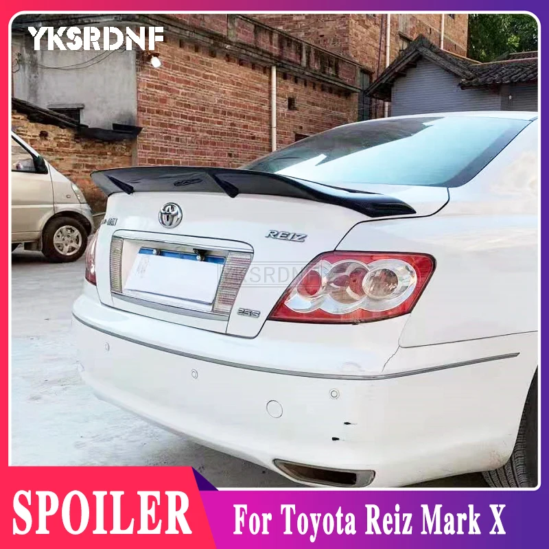 

YKSRDNF For Toyota Mark X REIZ spoiler 2005 2006 2007 2008 2009 year glossy carbon fiber / FRP rear wing R style Accessories