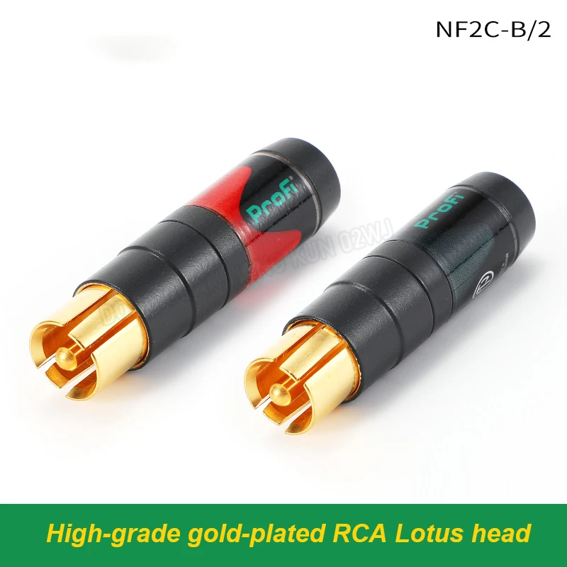 

High-Grade AV Audiophile Lotus NF2C-B/2 RCA Audio/Video Plug Telephone Connectors RCA Telescopic Anti-Noise Adapters