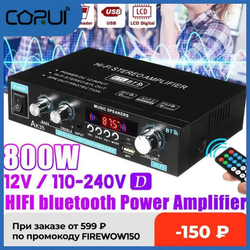 

Amp For Home Low Distortion 110v-220v Audio Home Theater Amplifier Eu Plug/us Plug 2.0 Channel Lightweight Black