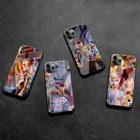toy story 4 phone case tempered glass for iphone 13 12 mini 11 pro xr xs max 8 x 7 plus se 2020 cover