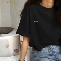 5 quarter sleeve t shirts women baggy woman tshirts simple print all match hot sale korean style high street teens fashion tops