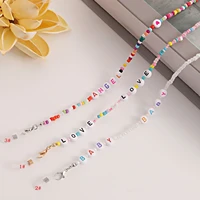 bohemian letters love colorful rice beads glasses masks mobile phone chain accessories non slip hanging chain h50