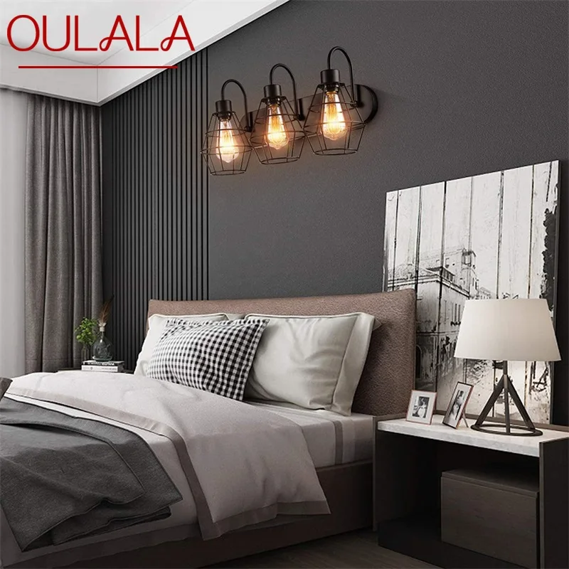 

OULALA Retro Wall Light Indoor Fixtures Scones Mounted Originality Design Loft Bedroom LED Industrial Lamp