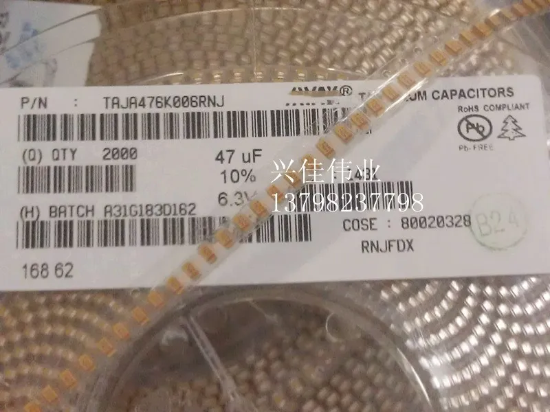 

Оригинальный танталовый конденсатор SMD 5 шт./6,3 В 47 мкФ 1206 в типа A J476 A3216