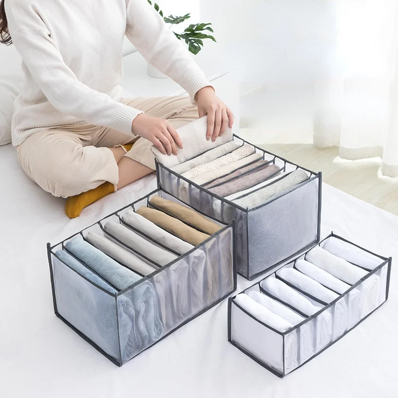 

Clothes Organizer Closet Jeans Dividers Drawer Storage Box Wardrobe Clothes Compartments Socks Underwears Bras Storage Organizer
