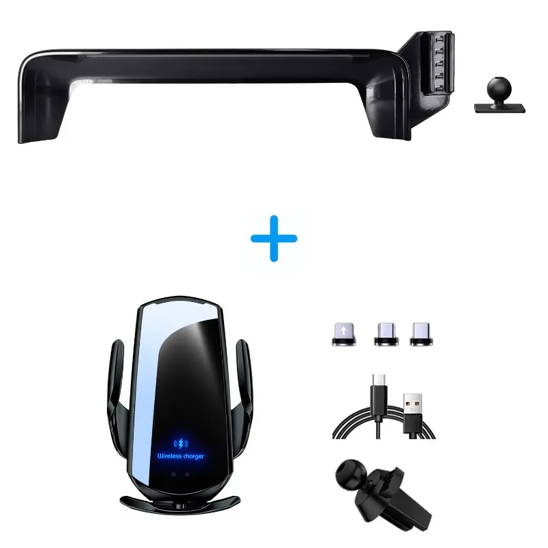 

Автомобильный держатель телефона для Mercedes-Benz S Class W223 2021-2024, панель экрана, фиксированная база для мобильного телефона, беспроводная зарядка, гравитационное крепление