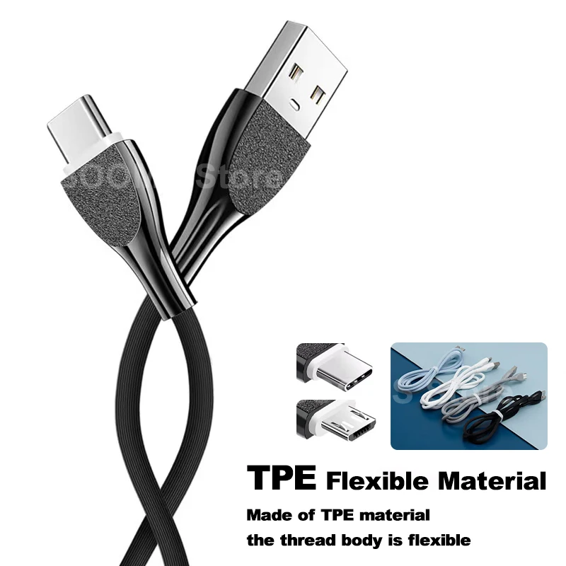

3A USB Type C Cable Wire For Samsung S10 S20 Xiaomi mi 11 Mobile Phone Fast Charging USB C Cable Micro USB Charger Cables
