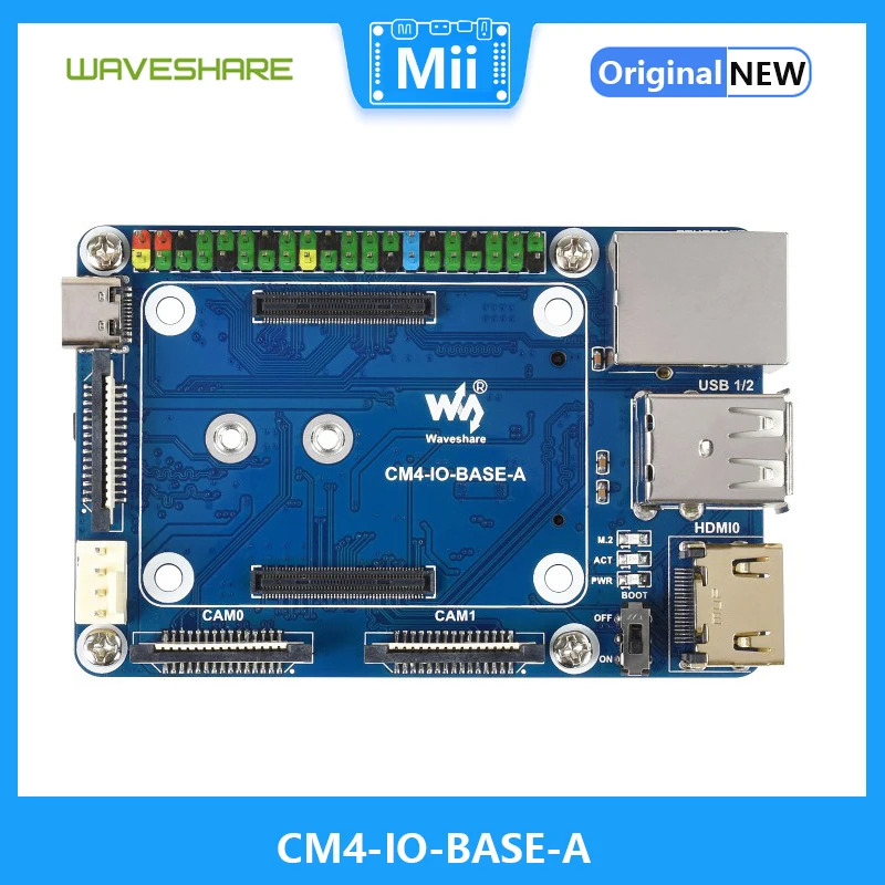 

CM4-IO-BASE-A Mini Base Board (A) for Raspberry Pi Compute Module 4(Not Include) Gigabit Ethernet RJ45 Connector, USB 2.0