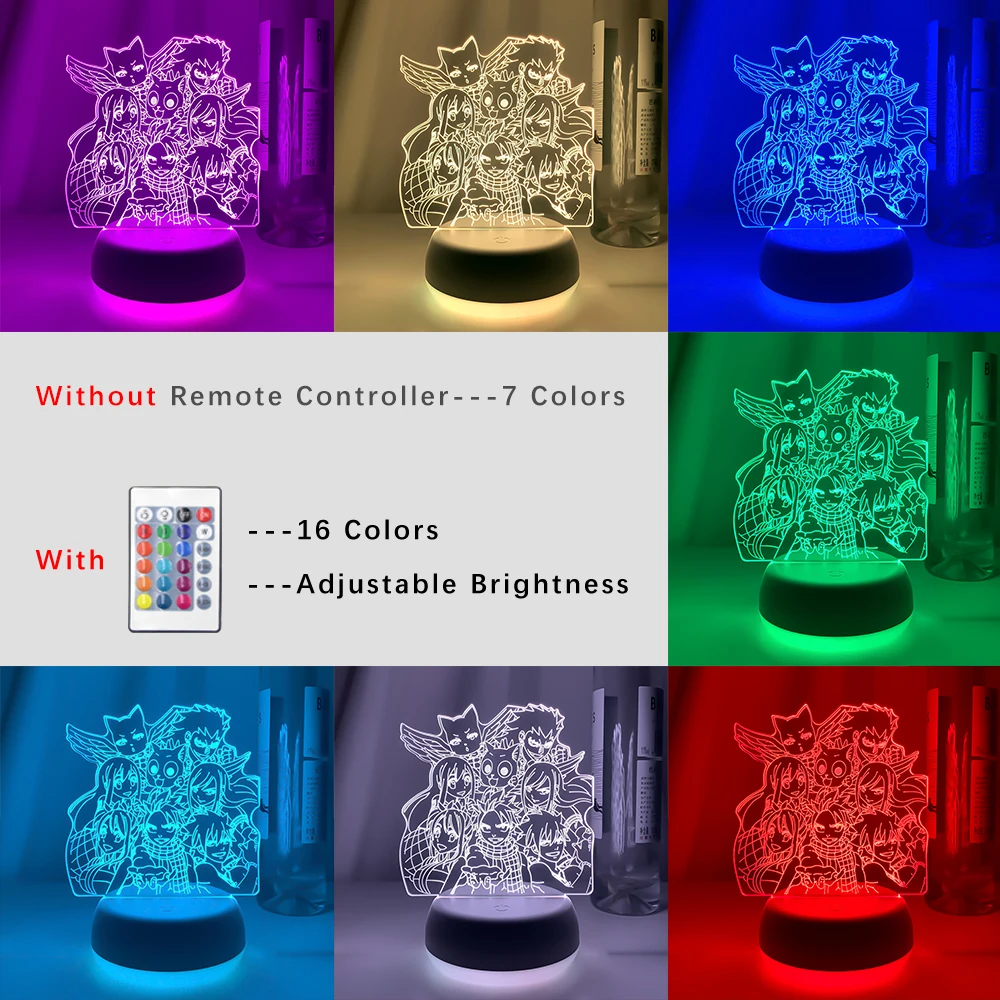 Новый Ночной светильник с мангой и хвостом светодиодный ночник сенсорным