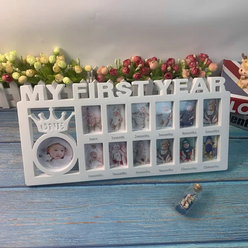 My First Year Baby Keepsake Frame 0-12 Months Pictures Photo Frame Souvenirs Kids Growing Memory Gift 1