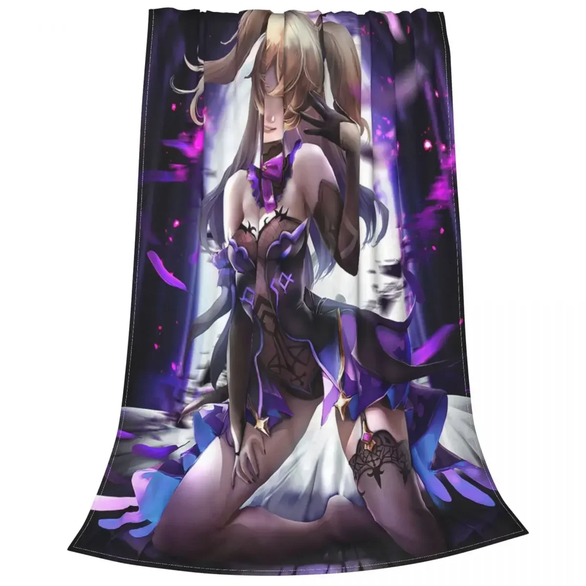 Сексуальное фланелевое одеяло фишл Genshin Impact аниме одеяла для кровати спальни