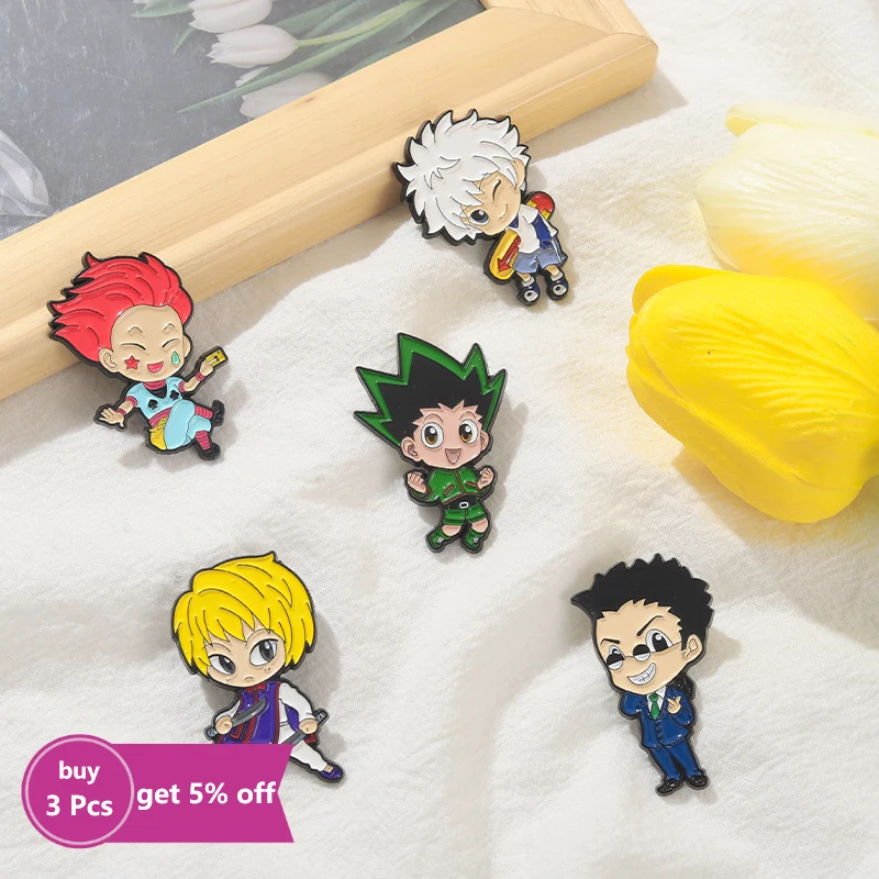 Эмалированная брошь в виде мультяшной манги на заказ комиксов Гон Курапика