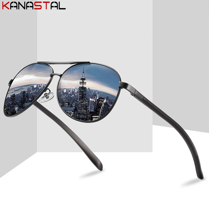 

Мужские поляризованные солнцезащитные очки UV400, солнцезащитные очки в стиле ретро, очки с оправой из алюминиево-магниевого сплава, мужские ...