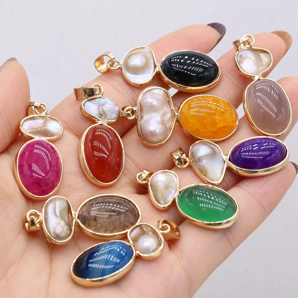 Оптовая продажа подвеска из ракушек и натурального камня агат Подвески для