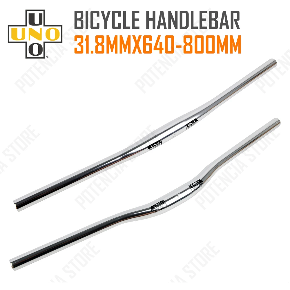 UNO Bike Handlebar Silver 31.8MM Bicycle Rise Flat Handle Bar Handlebar 640/680/720/740/760mm Bicycle Handlebar MTB Bycicle Part