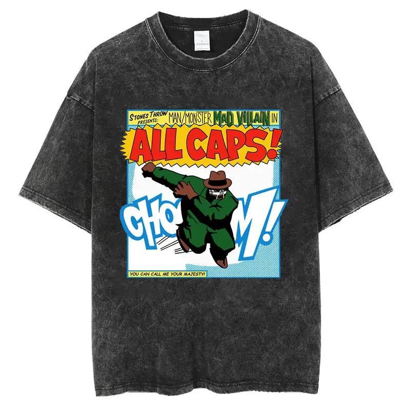 

Madlib Doom Print T Shirt Singer Madvillain Mf Doom Amazing T-shirts Hip Hop Vintage Wash Tshirt Men Women Streetwear Washed Tee