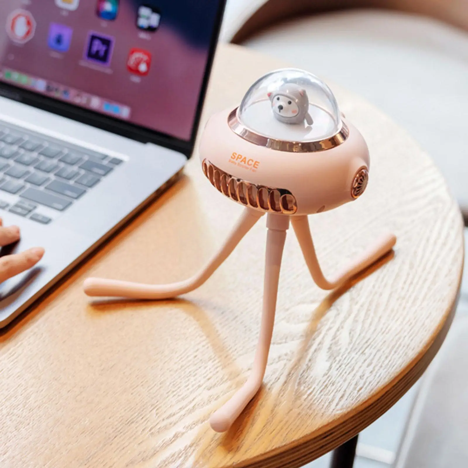 

Little Octopus Fan Space Capsule Leafless Octopus Portable Stroller Durable Fan Charging Usb Fan Small Handheld Fan Desktop H7b4