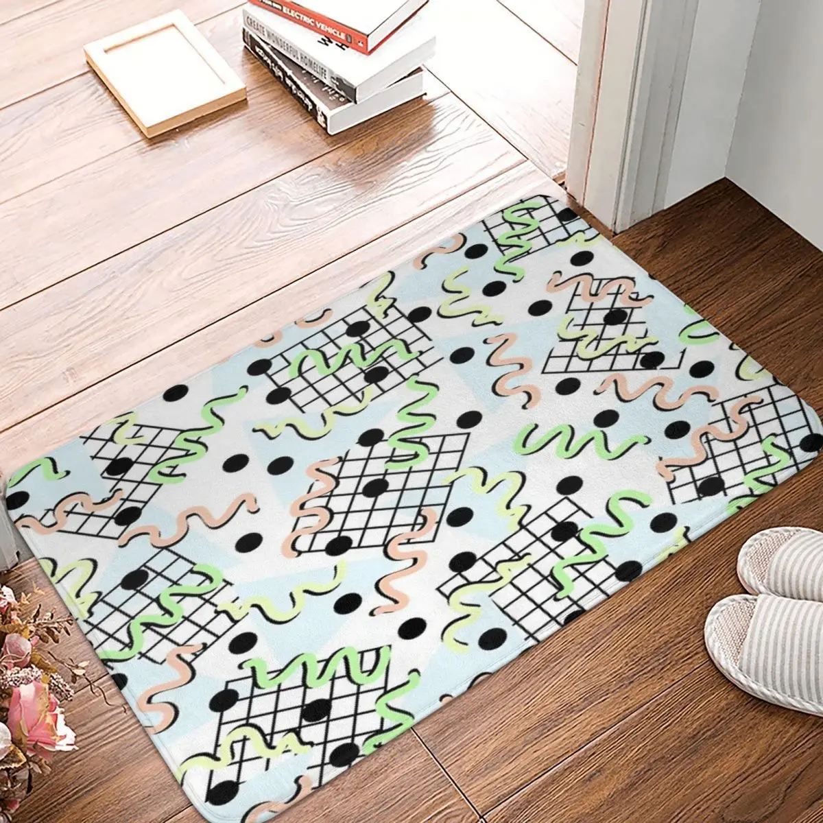

Ретро Мемфис 80-й диско конфетти дизайн 40x60 см Ковер Полиэстер коврики Ретро практичные для помещений