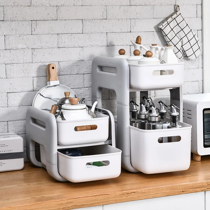 

Кухонная стойка для столешницы, выдвижного ящика, стойка для приправ, туалетных принадлежностей, двойная раковина для хранения