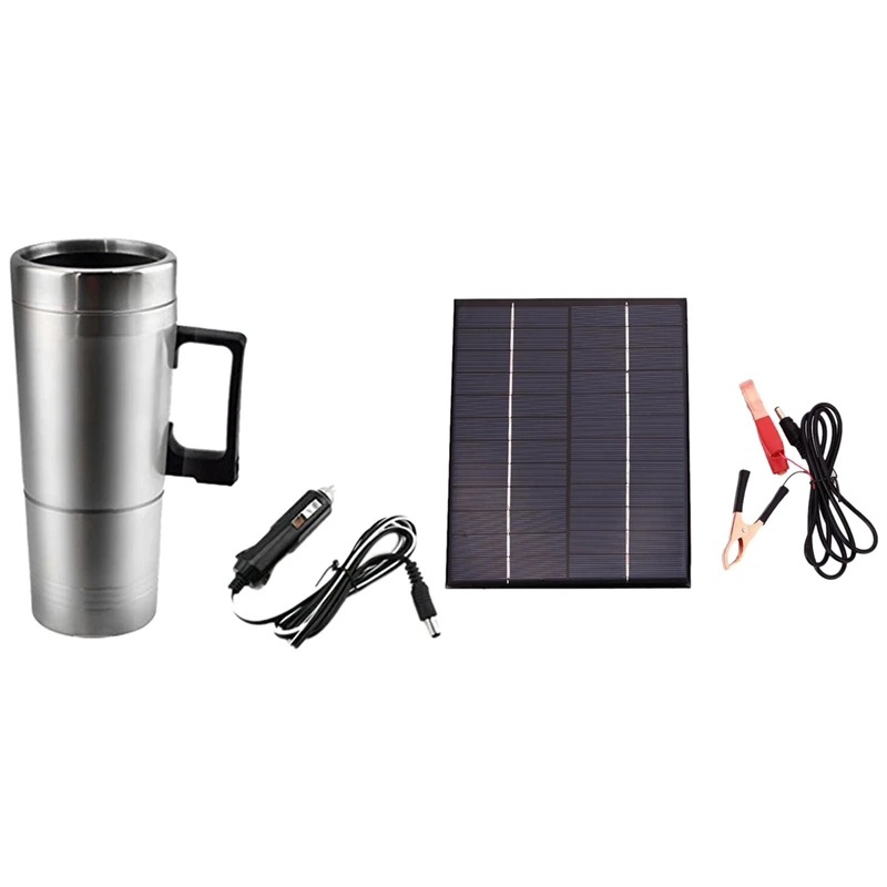 

5.5W 12V Solar Panel Battery Charger Board Waterproof Polycrystalline Plate with Car Heating Kettle